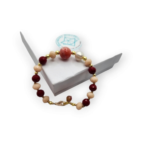 Czech Glass, Pearl, Quartz clasp bracelet - Picture 3 of 5